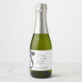 Bruiloftsgeschenk voor bruidsfeest: 'Ze knoopt de Sparkling Wijnetiket (Voorkant)