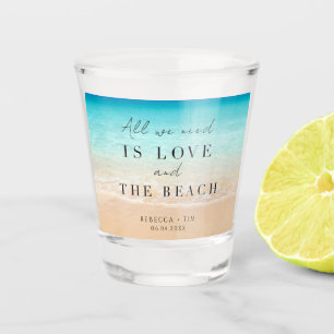 Bruiloftsgeschenk voor het strand shot glas