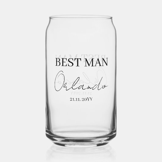 Bruiloftsgeschenken Beste Man Blikvorm Glas (Achterkant)