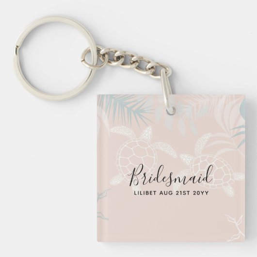 Bruiloftsgeschenken voor bruidsmeisjes Zeeschildpa Sleutelhanger (voorkant)
