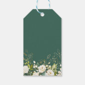 Bruiloftsgroen Blanke Roos Bloemen Cadeaulabel (Achterkant)