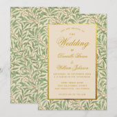 Bruiloftsgroen laat Faux Gold Morris Willow Kaart (Voorkant / Achterkant)