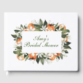 Bruiloftsguestbook 'Orange Main Squeeze' Gastenboek (Voorkant)