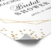 Bruiloftsignaal Groene Goud Glitters Bloem Poster (Hoek)