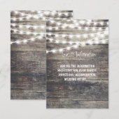 Bruiloftsinformatie voor gasten met rustieke houte informatiekaartje (Voorkant / Achterkant)