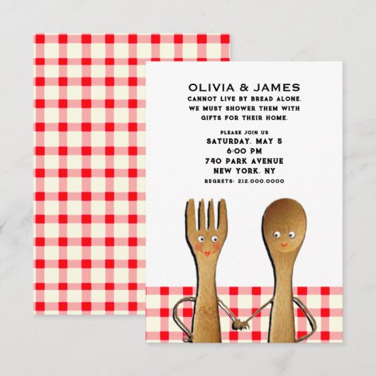 Bruiloftsinvitatie voor koppel kaart (Voorkant / Achterkant)