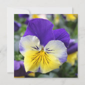 Bruiloftsinvitaties met blauwe driekleurige bloem kaart (Achterkant)