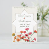Bruiloftsinvitaties met levendige bloemenweide kaart (Staand voorkant)