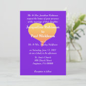 Bruiloftsinvitaties Sunset Hearts Violet Kaart (Staand voorkant)