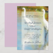 Bruiloftsinvitaties van reigers kaart (Voorkant / Achterkant)