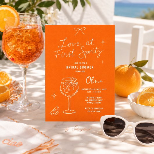 Bruiloftsinvitaties voor Love at First Spritz Kaart