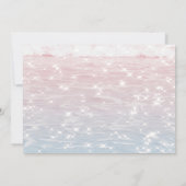 Bruiloftsinvitaties voor Roze Strand met Sprankele Kaart (Achterkant)