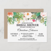 Bruiloftsinvitation met succulenten, cactus briefkaart (Voorkant / Achterkant)