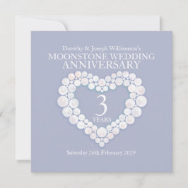 Bruiloftsjubileum maansteen 3 jaar feest kaart