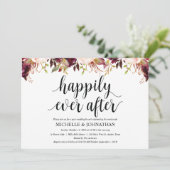 Bruiloftskaart na de bruiloft in robuuste Bourgond Kaart (Staand voorkant)