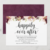 Bruiloftskaart na de bruiloft in robuuste Bourgond Kaart (Voorkant / Achterkant)