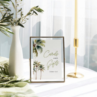 Bruiloftskaarten en -cadeaus met palmbomen poster