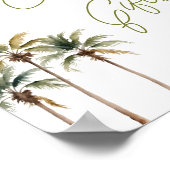 Bruiloftskaarten en -cadeaus met palmbomen poster (Hoek)