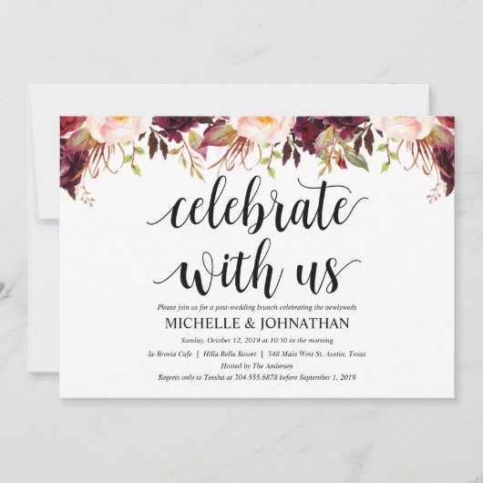 Bruiloftskaarten na de bruiloft in landelijke Bour Kaart (Voorkant)