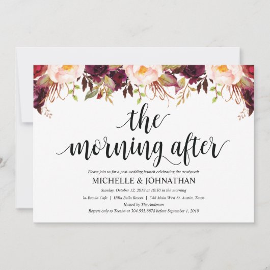 Bruiloftskaarten na de bruiloft in landelijke Bour Kaart (Voorkant)