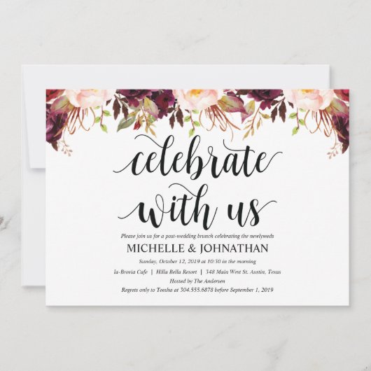 Bruiloftskaarten na de bruiloft in rustieke Bourgo Kaart (Voorkant)