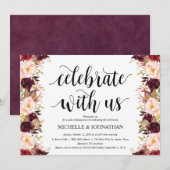 Bruiloftskaarten na de bruiloft in rustieke Bourgo Kaart (Voorkant / Achterkant)