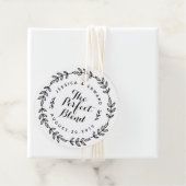 Bruiloftskoffie met loofkrans Het Perfecte Mengsel Bedankjes Labels (In situ)