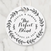 Bruiloftskoffie met loofkrans Het Perfecte Mengsel Bedankjes Labels (Voorkant)