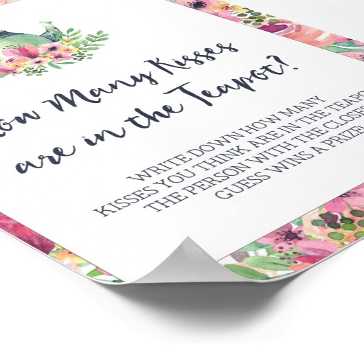 Bruiloftskussen in het theepotspel poster (Hoek)