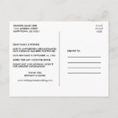 Bruiloftsluifel Bourgogne Bloemen Verander de datu Briefkaart (Achterkant)