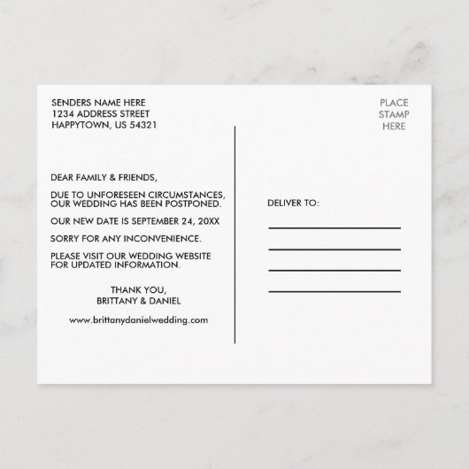 Bruiloftsluifel Bourgogne Bloemen Verander de datu Briefkaart (Achterkant)