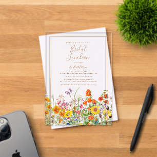 Bruiloftslunch Boho Kleurrijke Wilde Bloemen Acryl Uitnodigingen