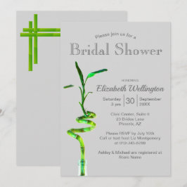 Bruiloftslunch Bruidsboeket Lucky Bamboo op Zilver Kaart