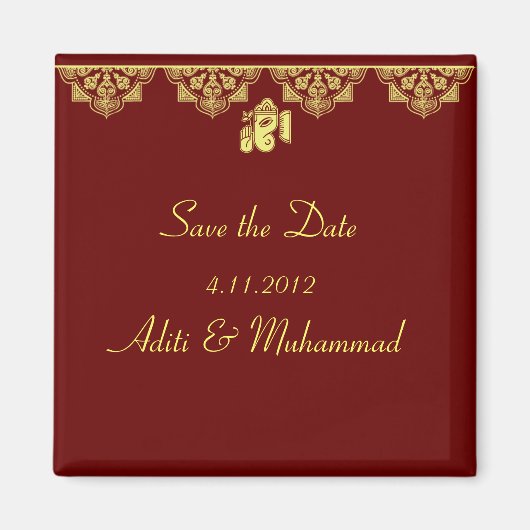 Bruiloftsmagneten met Ganesh-hulde Magneet (Voorkant)