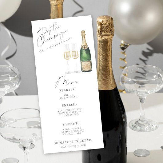Bruiloftsmenu champagne bruidsshowers menu