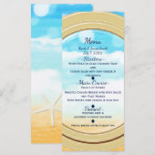 Bruiloftsmenu Elegante Bruiloft Patrijspoort Stran Menu (Voorkant / Achterkant)