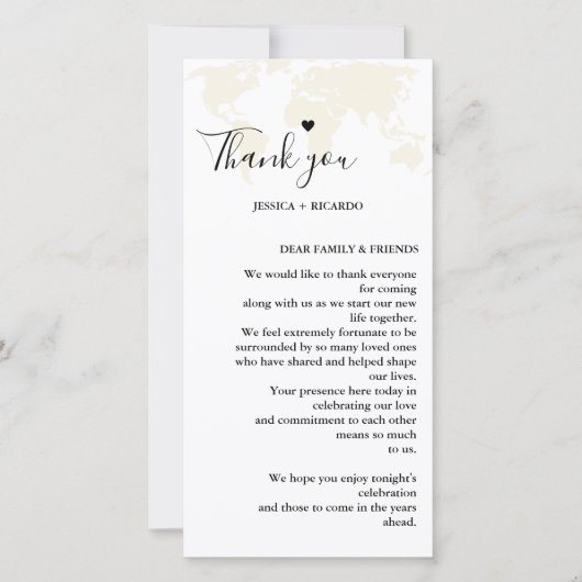 Bruiloftsmenu en bedankkaart (Voorkant)