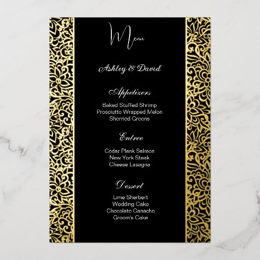 Bruiloftsmenu kaart folie (Voorkant)