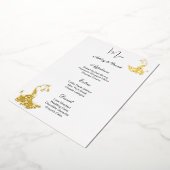 Bruiloftsmenu kaart met pauwenfolie (Gedraaid)