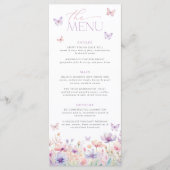 Bruiloftsmenu 'Levenslang Vlinders Pastel' Menu (Voorkant)