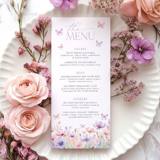 Bruiloftsmenu 'Levenslang Vlinders Pastel' Menu