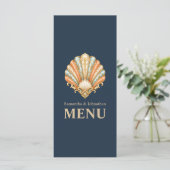 Bruiloftsmenu luxe clamschelp aan het strand menu (Staand voorkant)