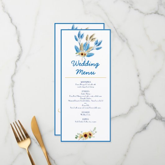 Bruiloftsmenu Menu (Voorkant / Achterkant in situ)