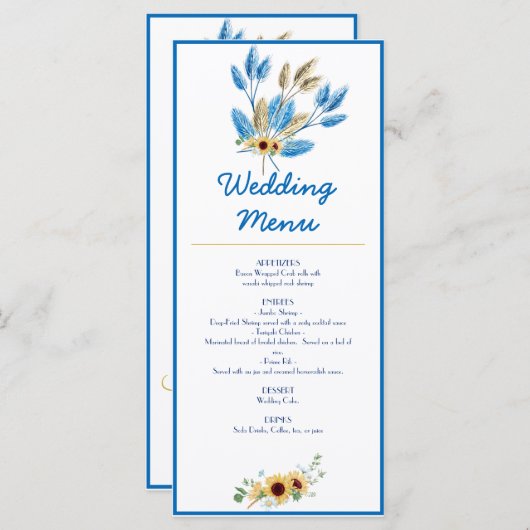 Bruiloftsmenu Menu (Voorkant / Achterkant)