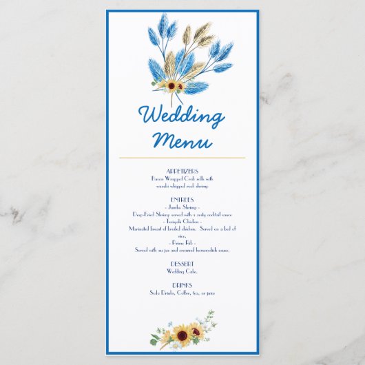 Bruiloftsmenu Menu (Voorkant)