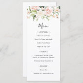 Bruiloftsmenu met blozende tinten en groen menu (Voorkant / Achterkant)