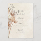 Bruiloftsmenu met bruine bloemen menu (Voorkant)