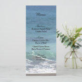 Bruiloftsmenu met strand- en oceaanontwerp menu (Staand voorkant)