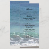 Bruiloftsmenu met strand- en oceaanontwerp menu (Voorkant / Achterkant)