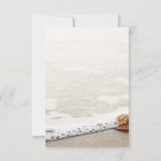 Bruiloftsmenu met strandgolven kaart (Achterkant)